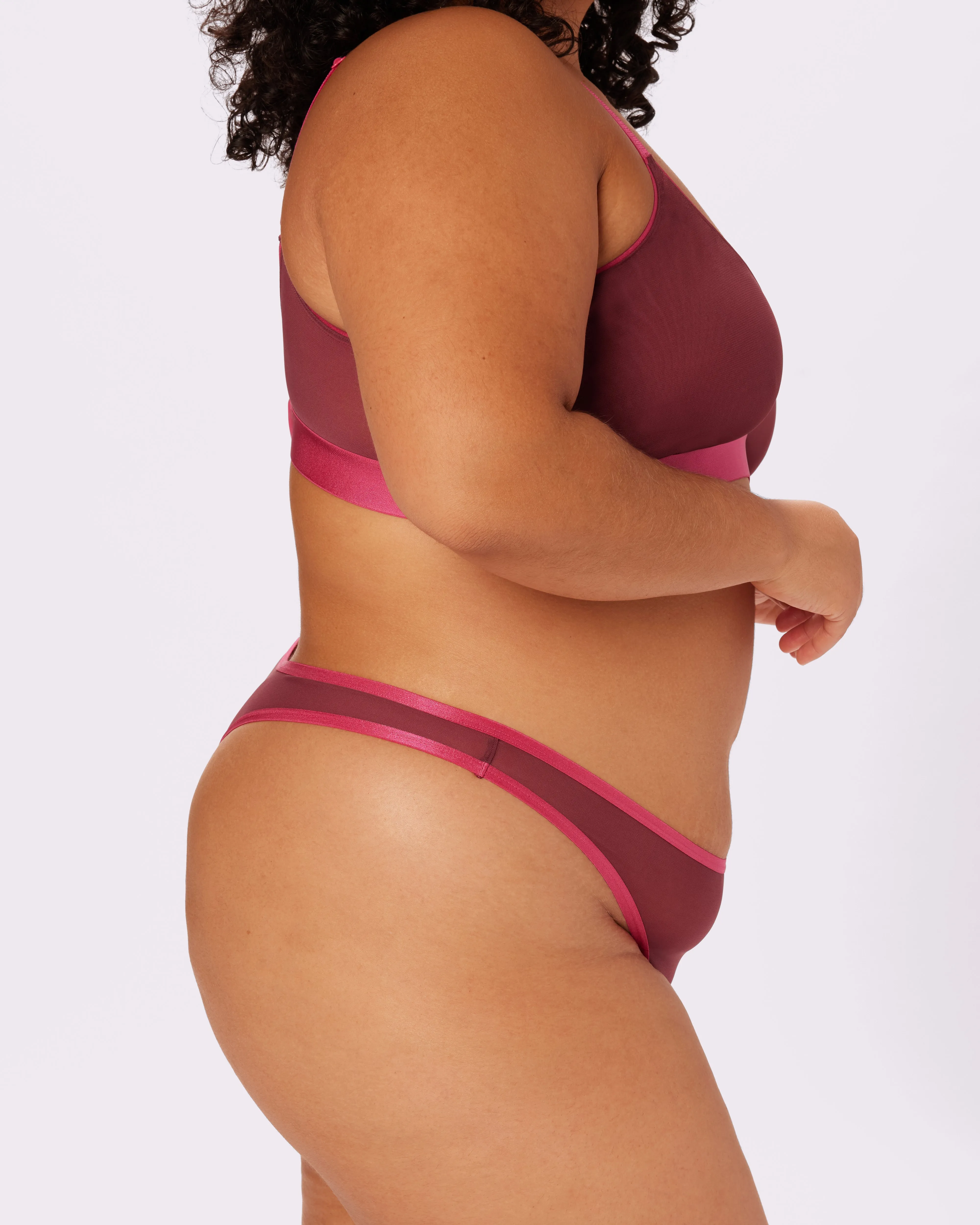 High Cut Thong | Silky Mesh (Blackberry Pop) sold by Parade product image thumbnail 5