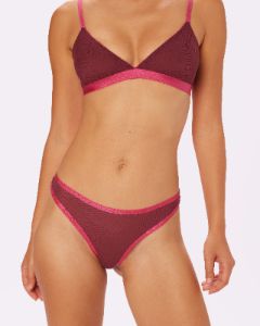High Cut Thong | Silky Mesh (Blackberry) sold by Parade