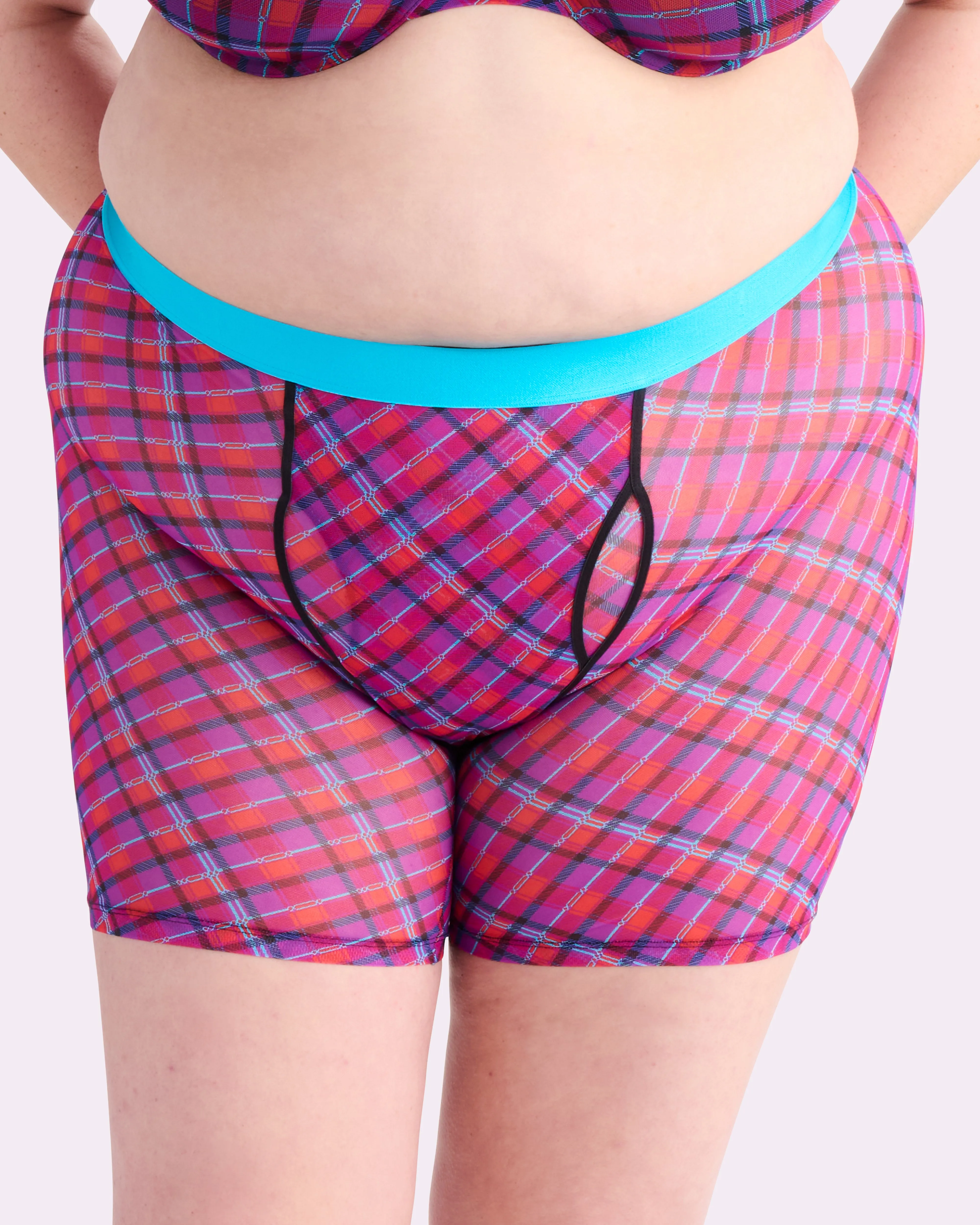 Silky Mesh Boxer Brief | Silky Mesh (Pop Plaid) sold by Parade product image thumbnail 4