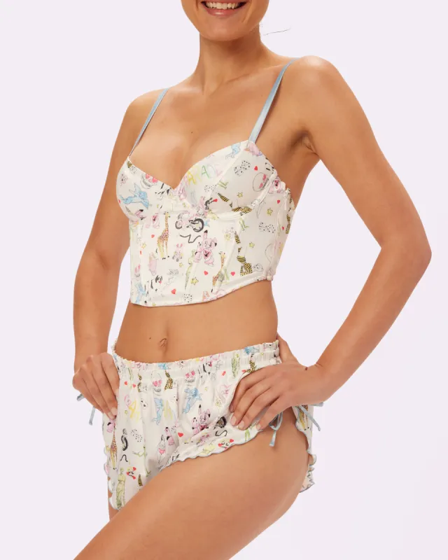 XS Afterglow Lace-up Corset | Glow Satin | Archive (Summer Doodles) sold by Parade