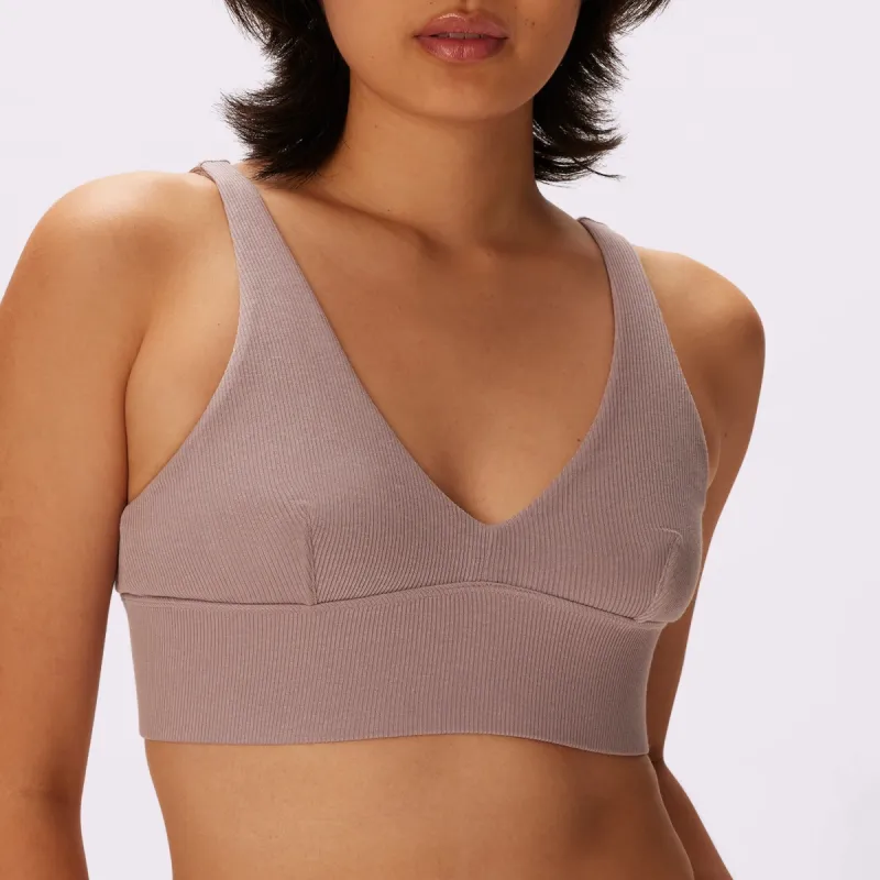 Lush Sculpt Plunge Longline Bralette | Lush Rib | Archive (Sandcastle) sold by Parade