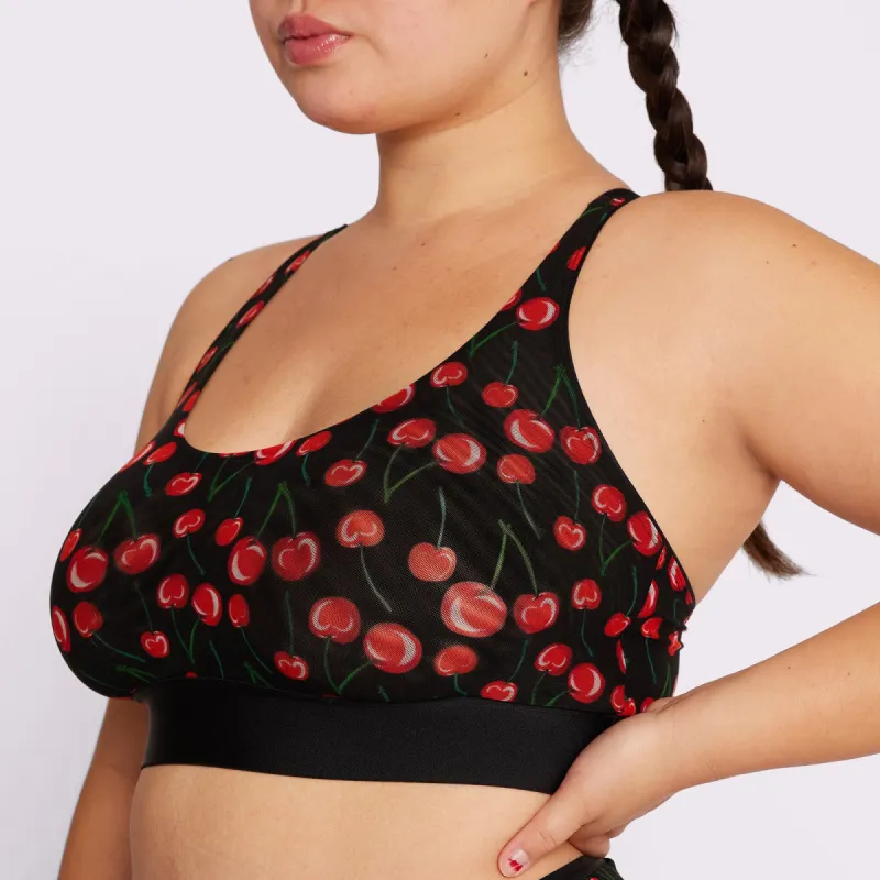Racerback Scoop Bralette | Silky Mesh | Archive (Very Cherry) sold by Parade