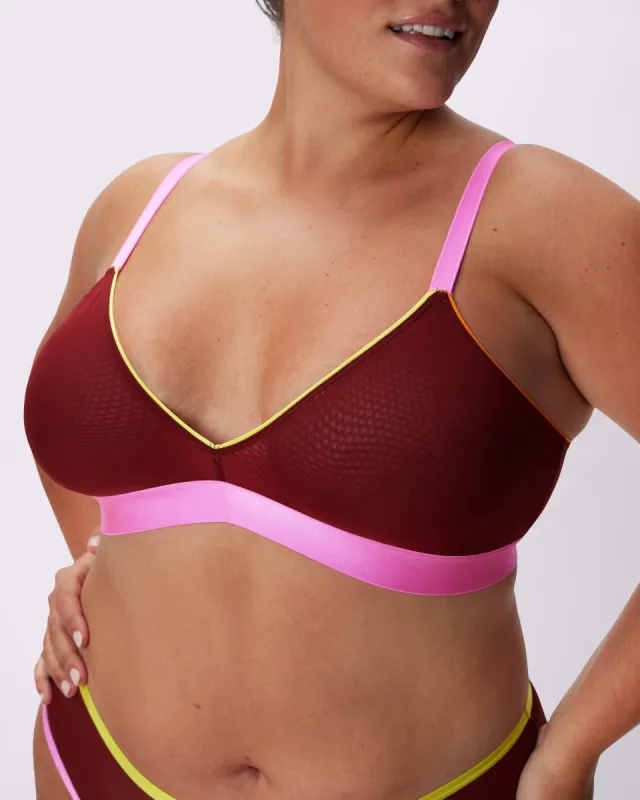 Triangle Bralette | Silky Mesh (Shockwave) sold by Parade