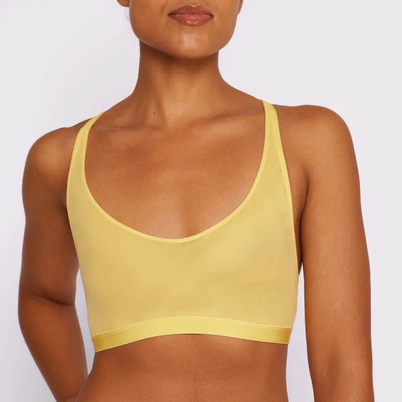 Racerback Scoop Bralette | Silky Mesh | Archive (Dandelion) sold by Parade