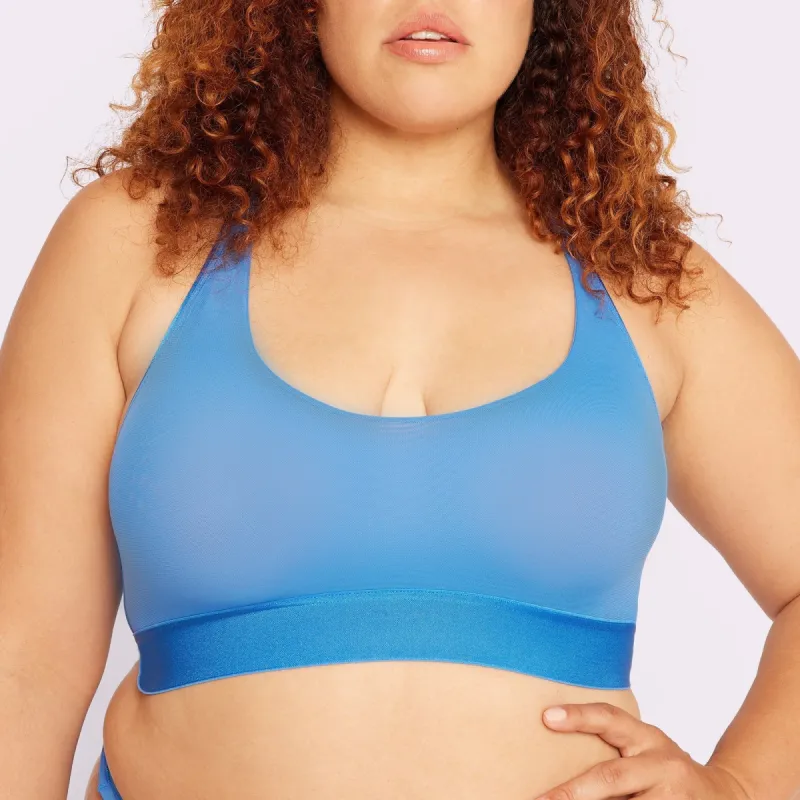 Racerback Scoop Bralette | Silky Mesh | Archive (Sapphire) sold by Parade