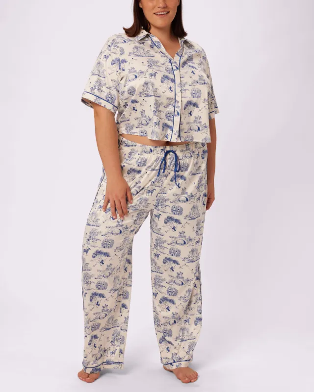 Dream Wide Leg Pants | Luxe Satin (Toile Cloud) sold by Parade