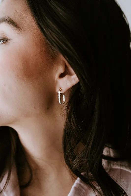 Textured Rectangle Hoops sold by Sydney Rose