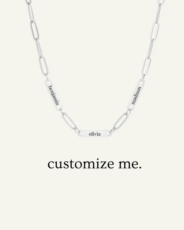 Engraved 3 Bar Necklace - Silver sold by Sydney Rose