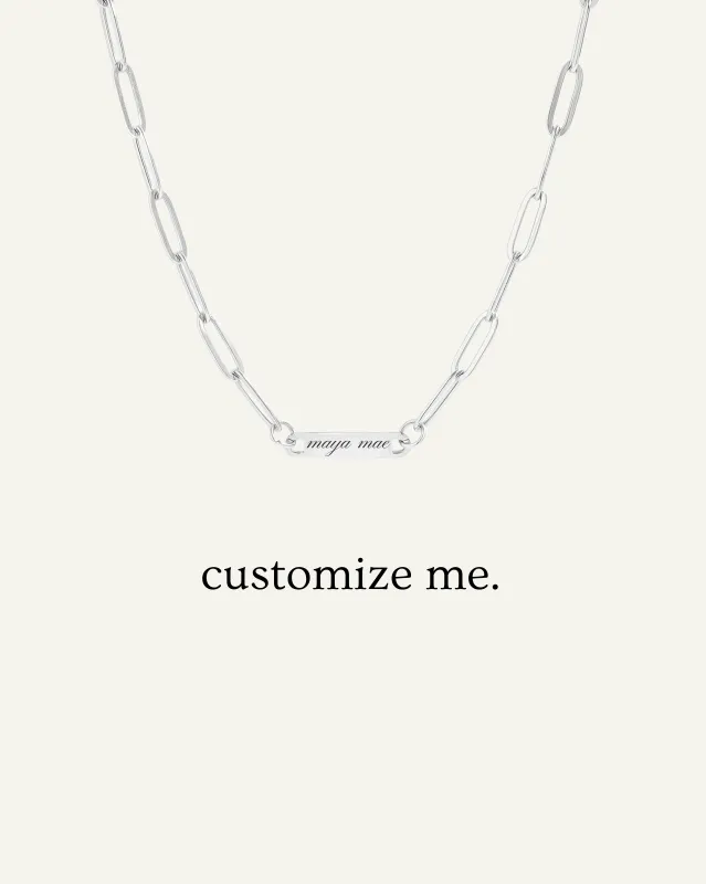 Engraved 1 Bar Necklace - Silver sold by Sydney Rose