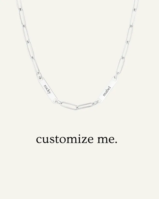 Engraved 2 Bar Necklace - Silver sold by Sydney Rose