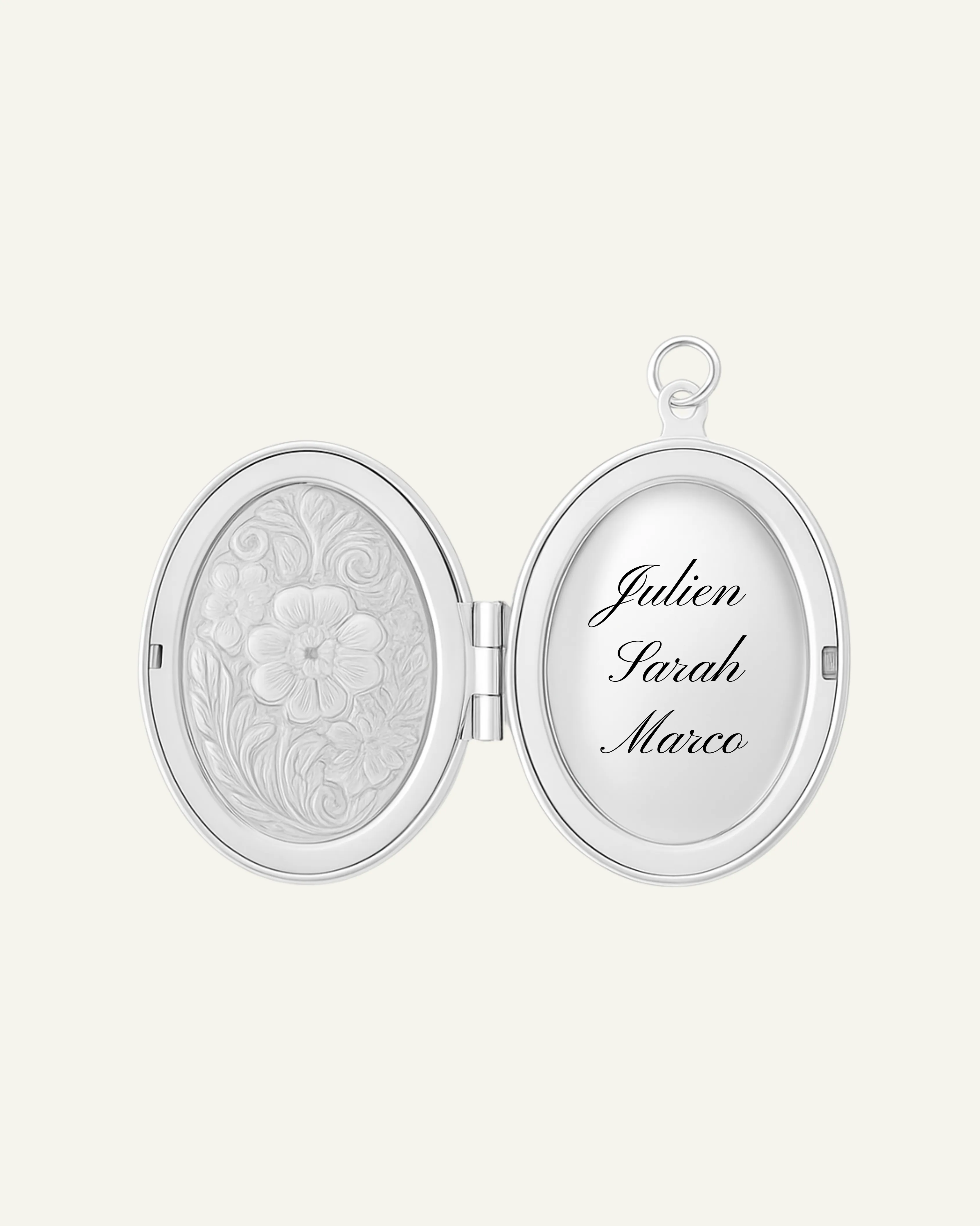 Engraved Secret Garden Oval Locket ( Silver) sold by Sydney Rose product image thumbnail 4