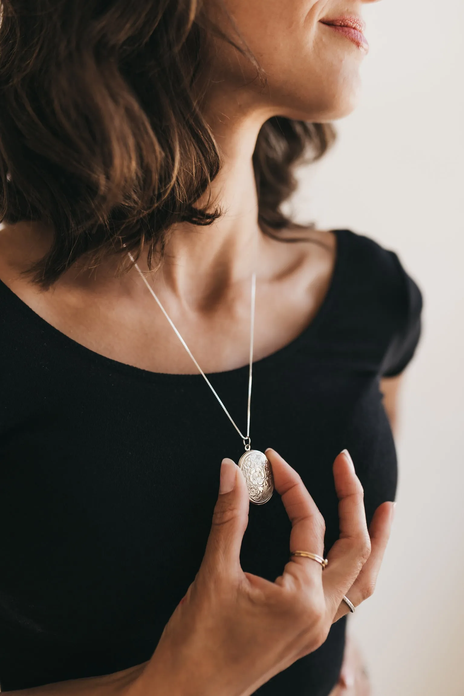 Engraved Secret Garden Oval Locket ( Silver) sold by Sydney Rose product image thumbnail 2