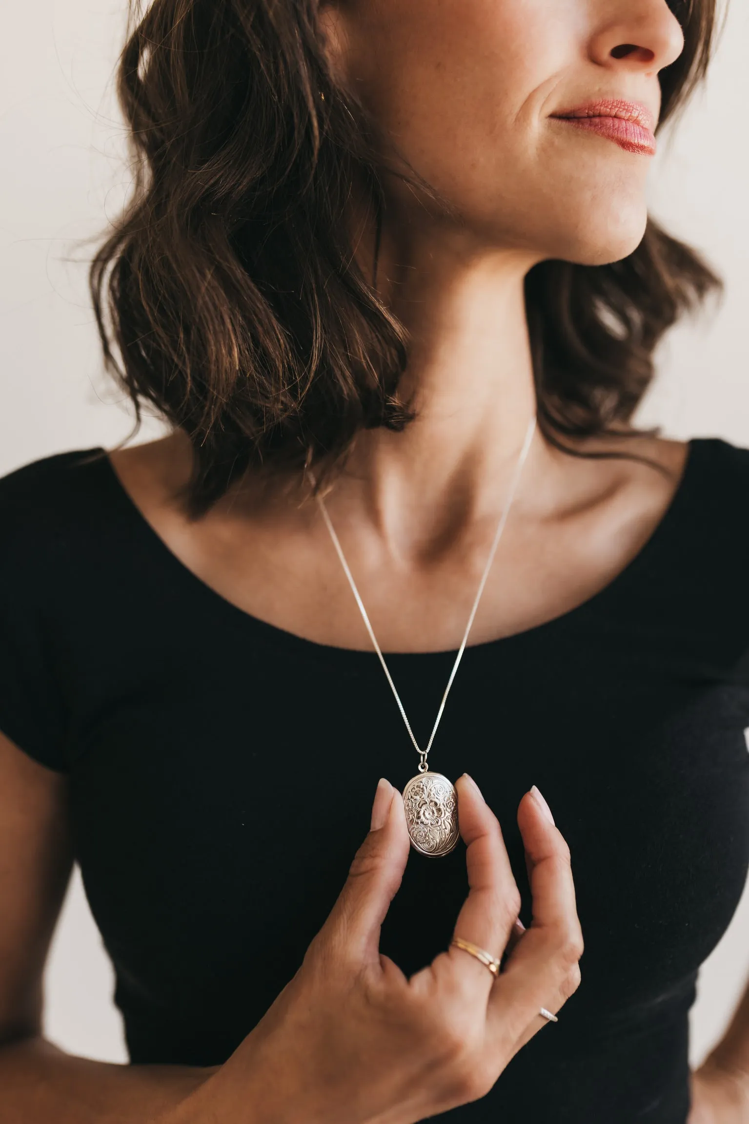 Engraved Secret Garden Oval Locket ( Silver) sold by Sydney Rose product image thumbnail 5