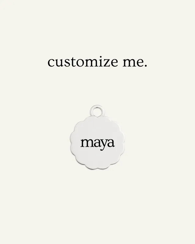 Engraved Scalloped 12mm - Sterling Silver sold by Sydney Rose