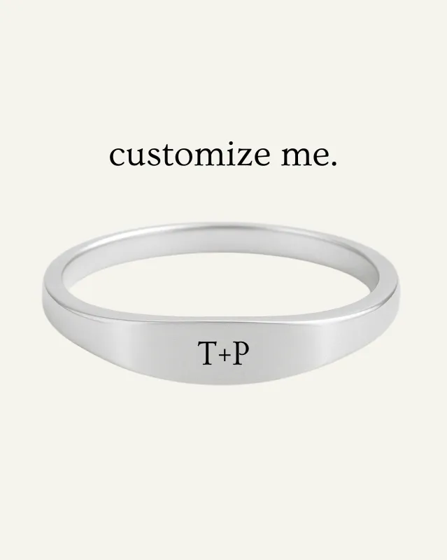 Engraved Signet Ring - Sterling Silver sold by Sydney Rose