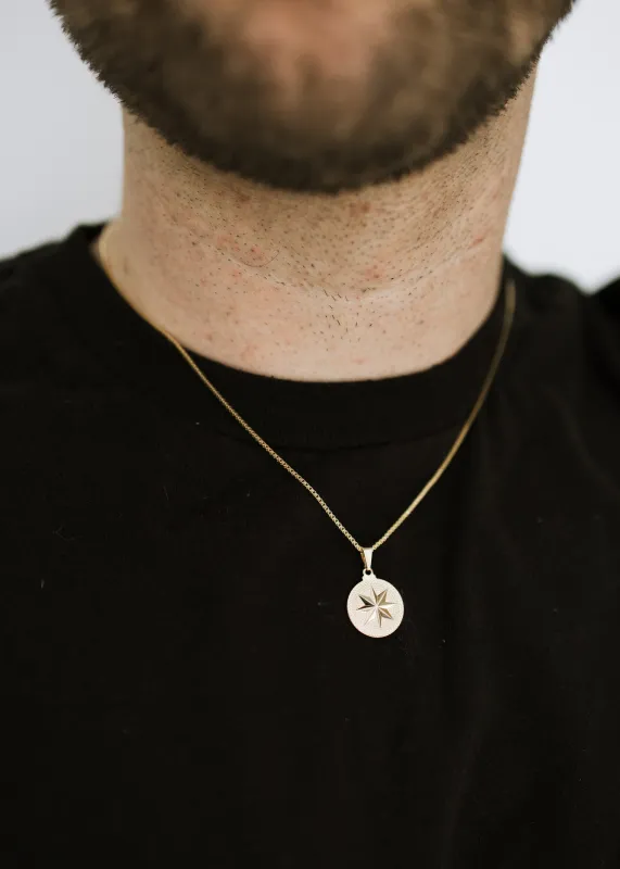 Mens Simple Compass Necklace sold by Sydney Rose