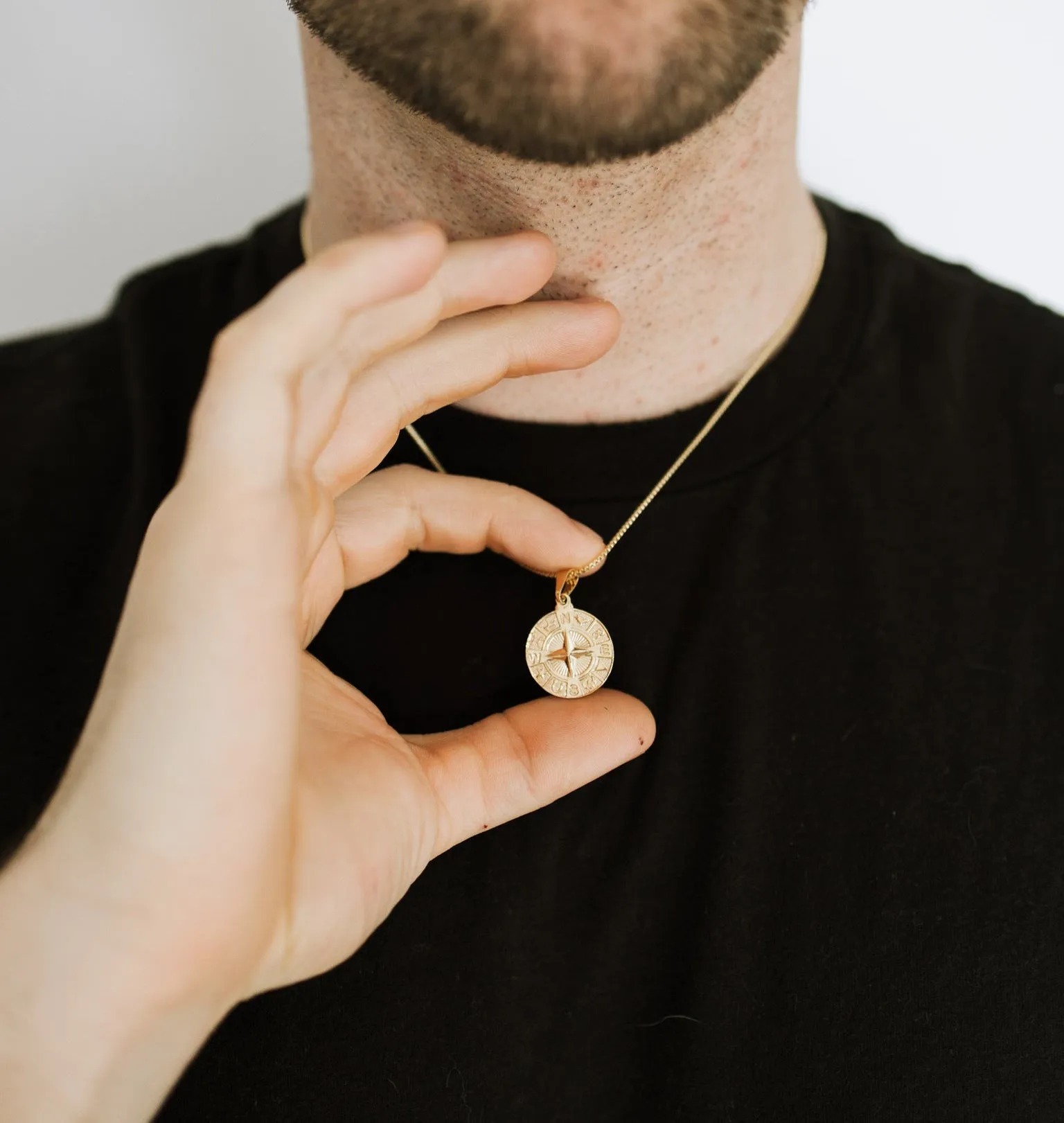 Mens Compass Necklace sold by Sydney Rose