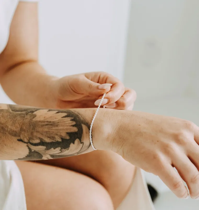 Sterling Silver Rope Bracelet | 925 Silver Twisted Chain Bracelet made by Sydney Rose