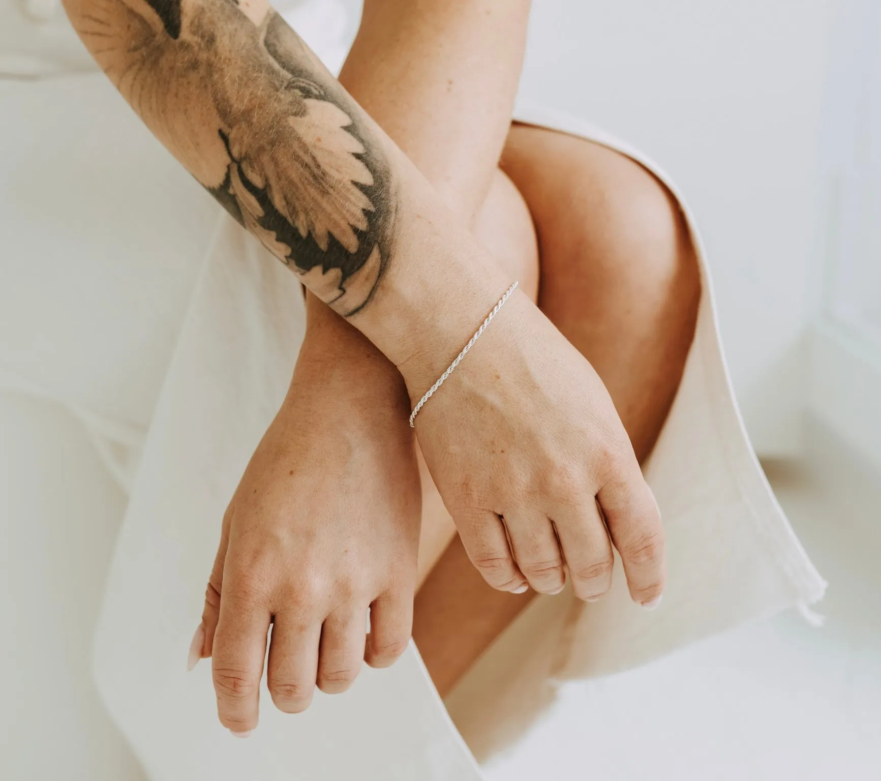 Sterling Silver Rope Bracelet | 925 Silver Twisted Chain Bracelet sold by Sydney Rose product image thumbnail 3