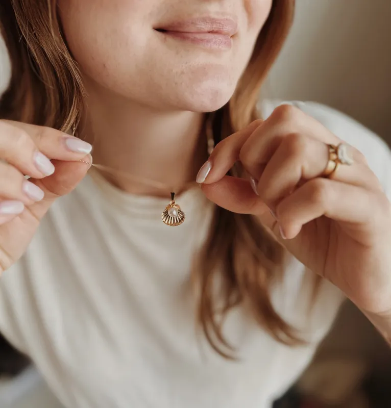 Pearl + Shell Necklace sold by Sydney Rose