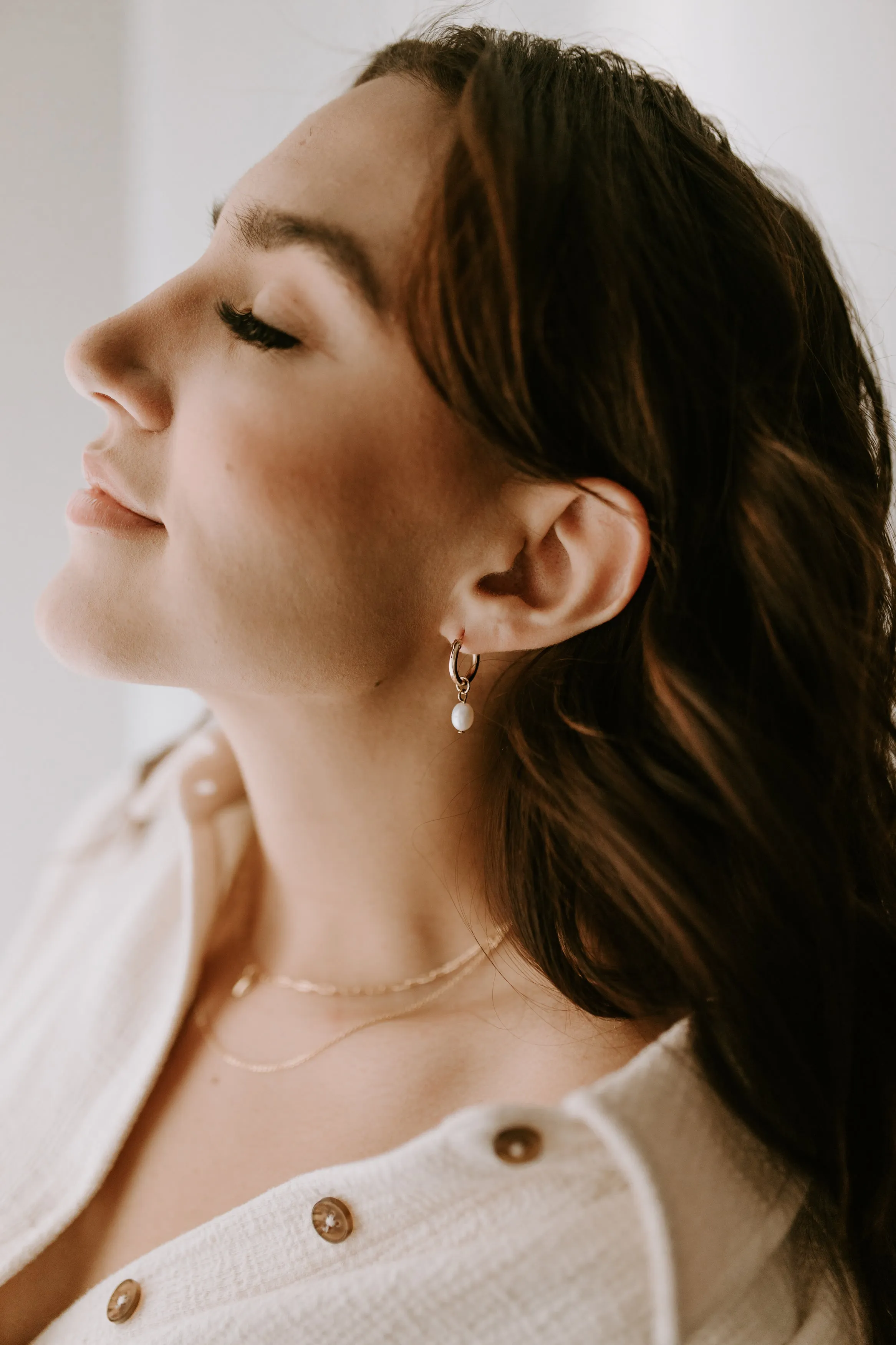 Pearl Drop Hoops sold by Sydney Rose product image thumbnail 2