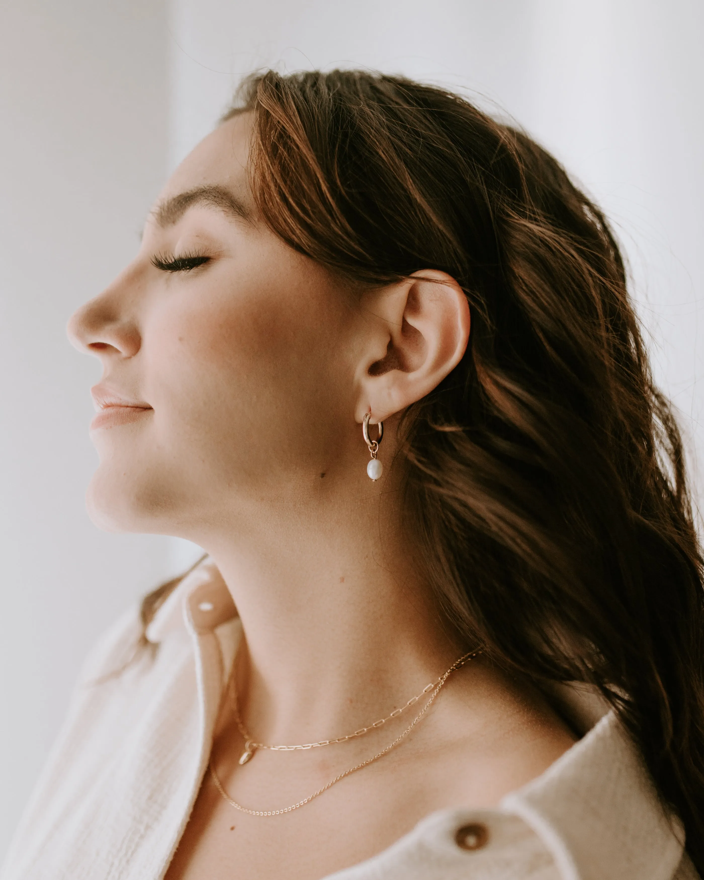 Pearl Drop Hoops sold by Sydney Rose product image thumbnail 3