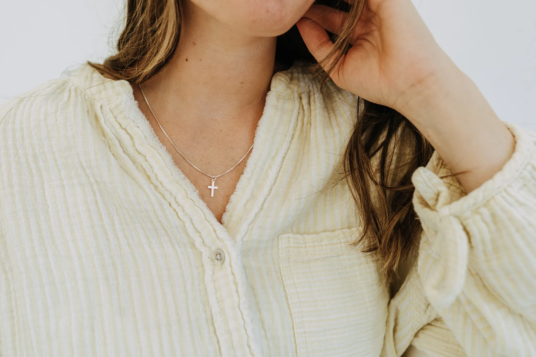 Minimal Sterling Silver Cross Necklace – Dainty Cross Pendant sold by Sydney Rose product image thumbnail 4