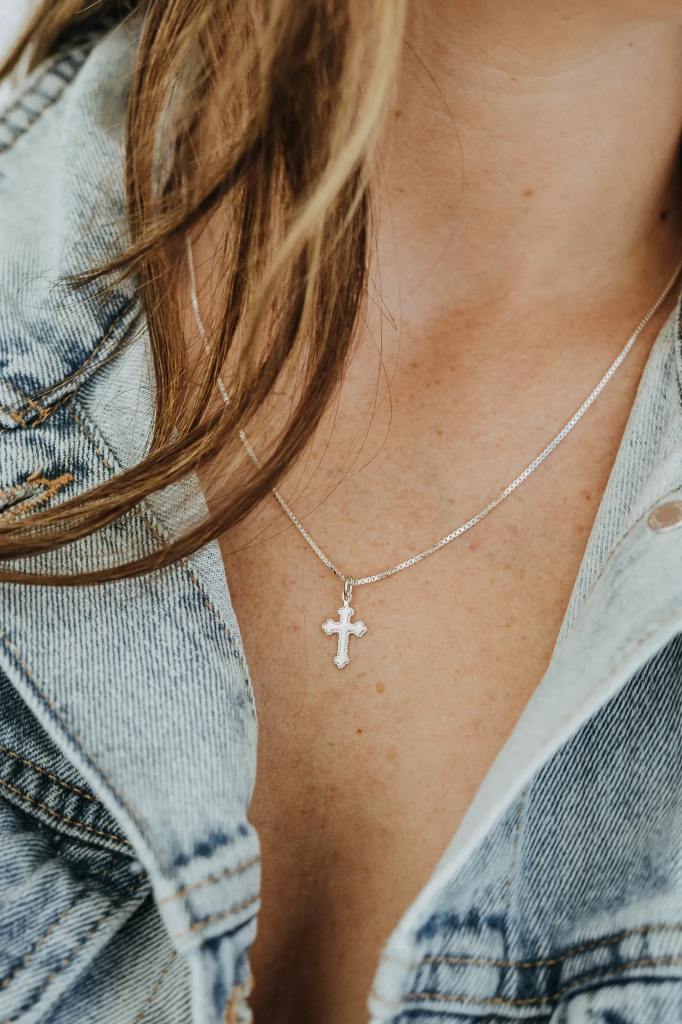 Heirloom Cross Necklace – Sterling Silver Cross Pendant Necklace sold by Sydney Rose product image thumbnail 3
