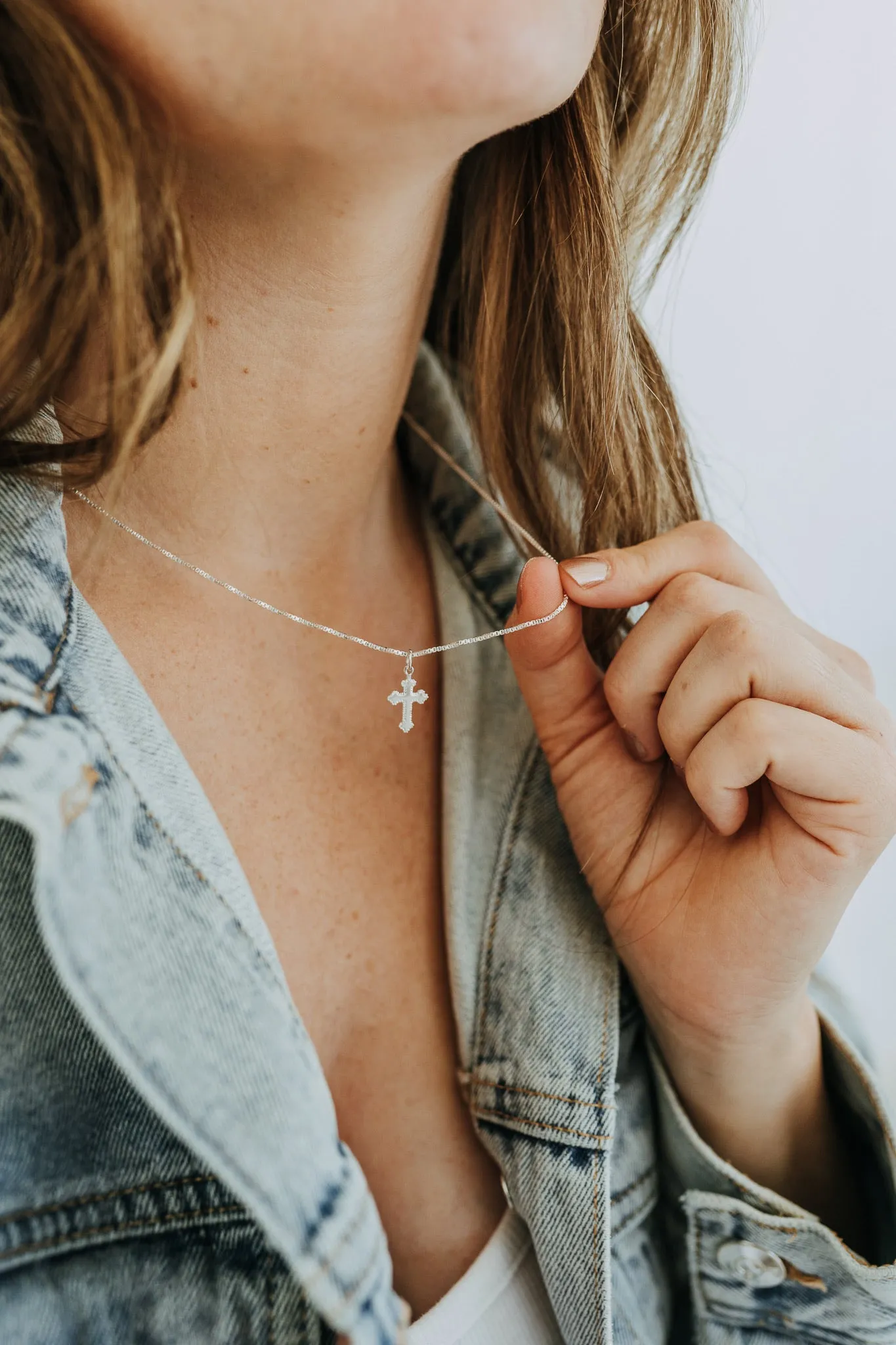 Heirloom Cross Necklace – Sterling Silver Cross Pendant Necklace sold by Sydney Rose
