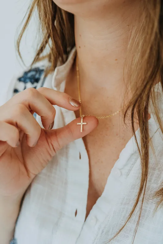 Grace Cross Necklace – Gold Filled Cross Pendant Necklace made by Sydney Rose
