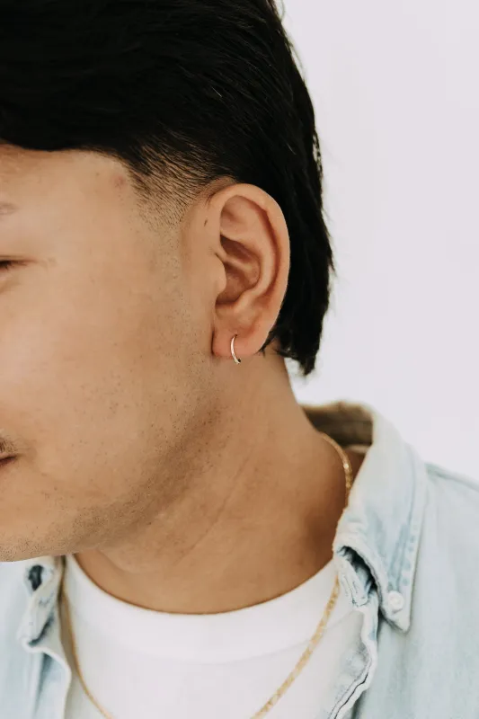 Men's Gold 12mm Sleeper Hoop Earrings made by Sydney Rose