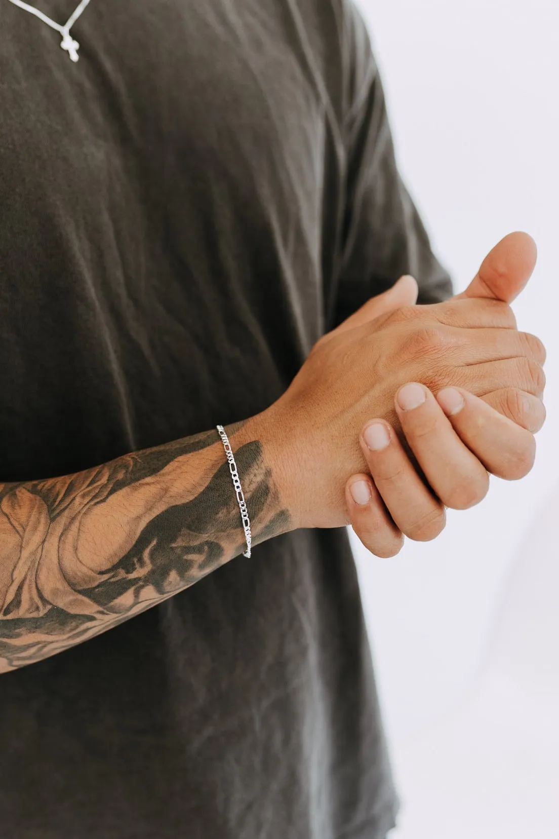 Men's Sterling Silver Figaro Bracelet sold by Sydney Rose