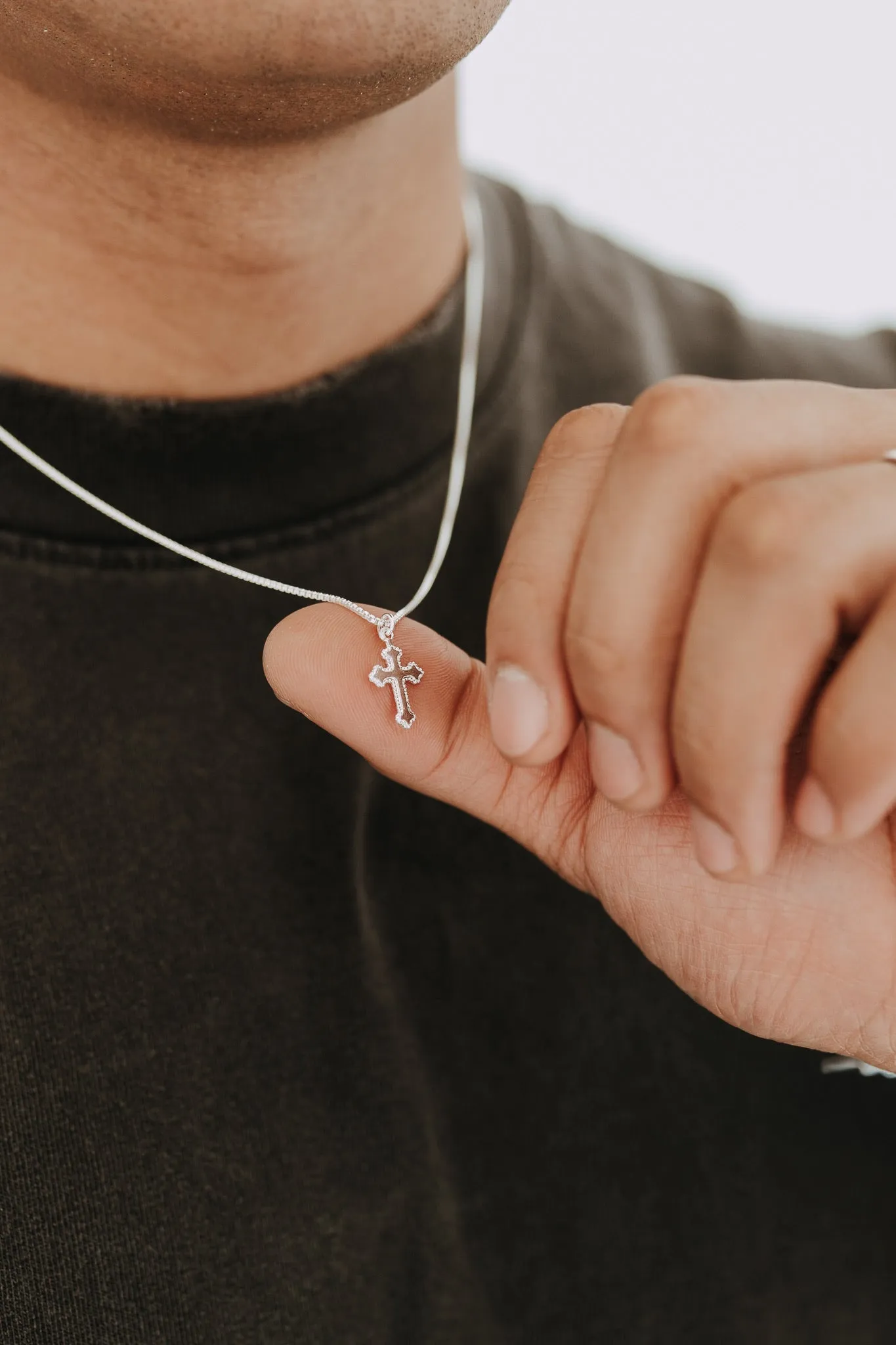 Men’s Silver Heirloom Cross Necklace | Sterling Silver Cross Chain sold by Sydney Rose product image thumbnail 2