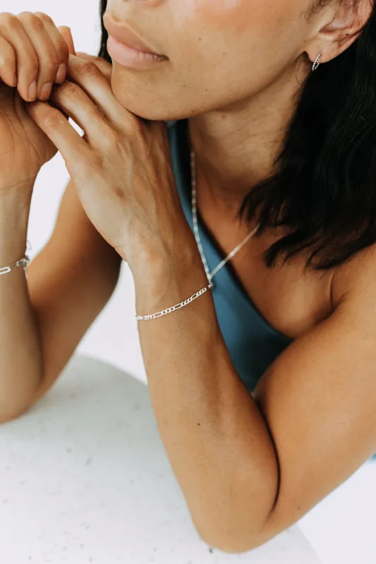 Sterling Silver Figaro Bracelet | 3mm Chain Bracelet made by Sydney Rose