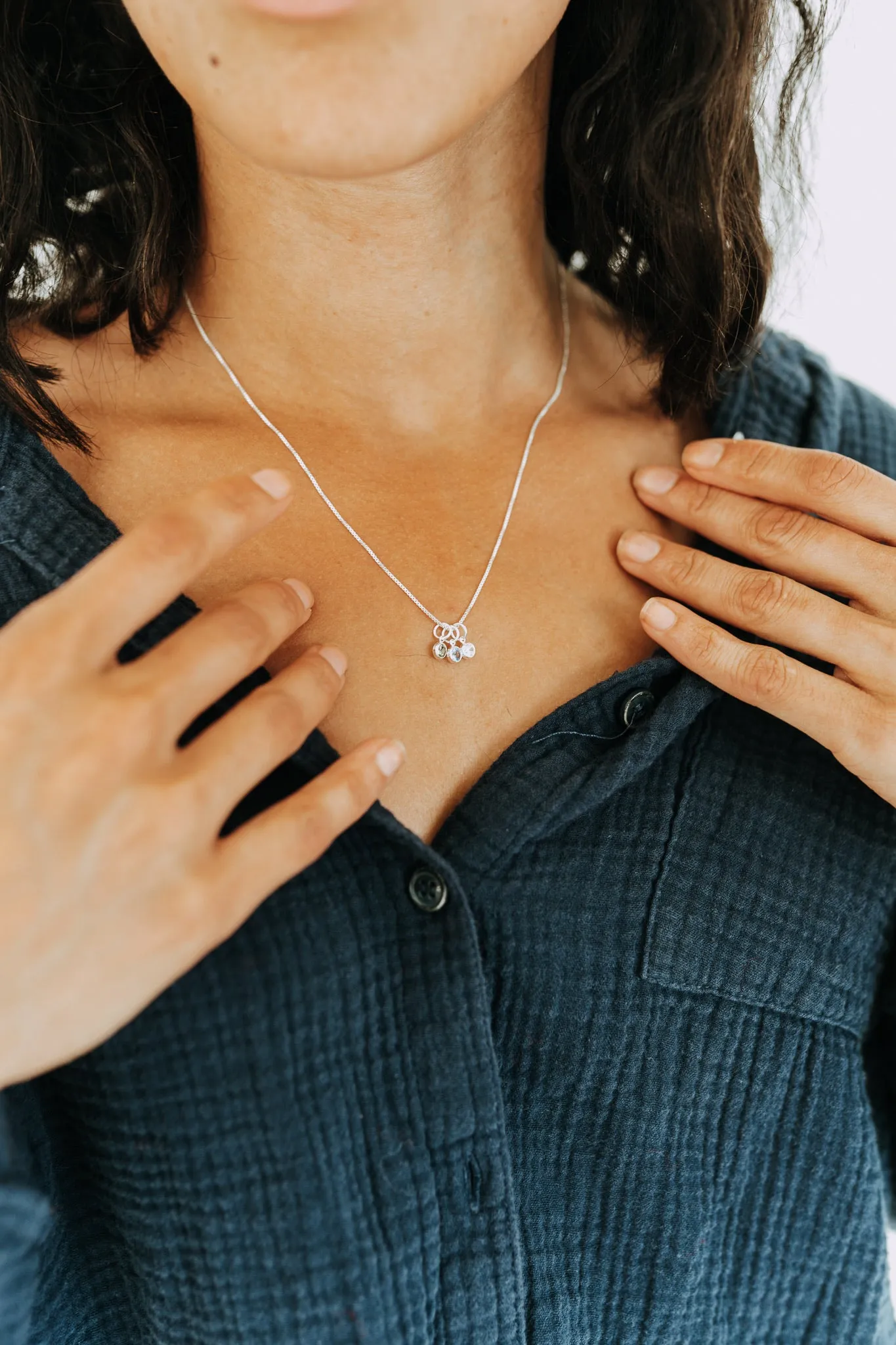 Sterling Silver Birthstone Necklace | Custom Birthstone Charm Necklace sold by Sydney Rose product image thumbnail 3