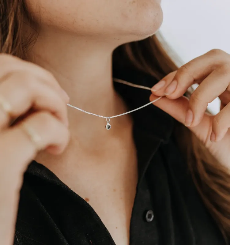 Sterling Silver Birthstone Necklace | Custom Birthstone Charm Necklace made by Sydney Rose