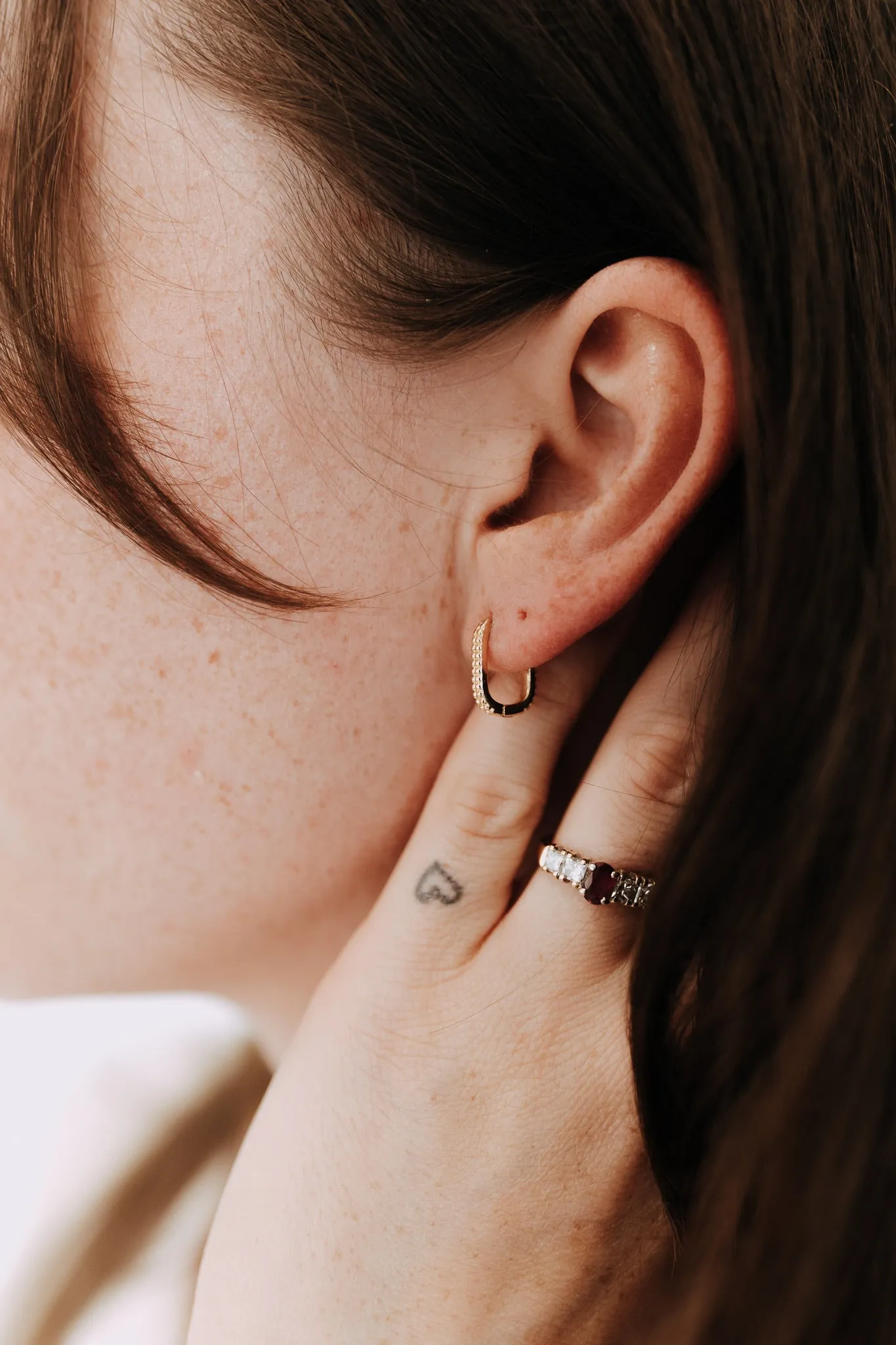 Maeve Rectangle Hoops | 18k Gold Filled Textured Hoops sold by Sydney Rose product image thumbnail 2