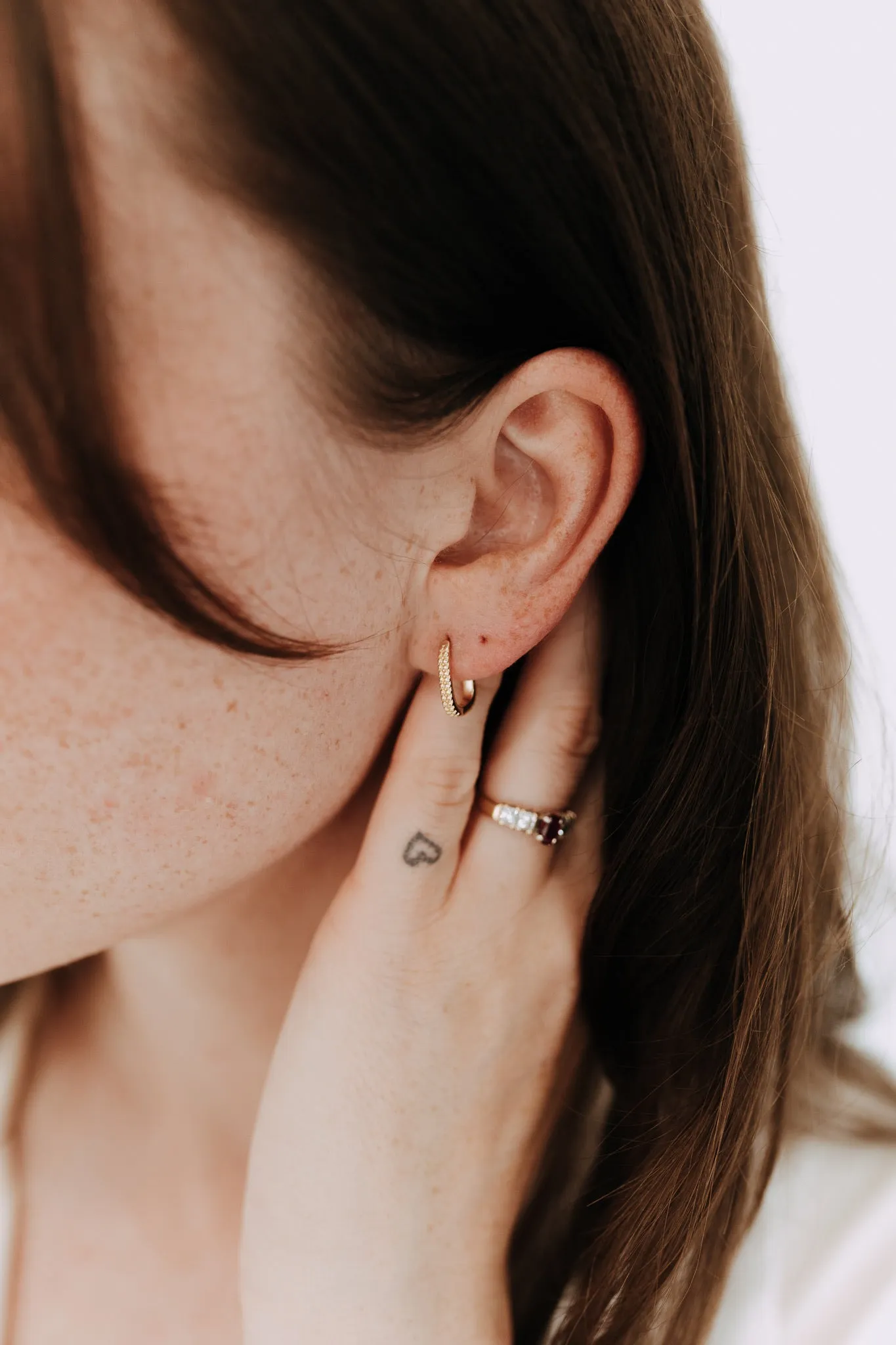 Maeve Rectangle Hoops | 18k Gold Filled Textured Hoops sold by Sydney Rose product image thumbnail 3
