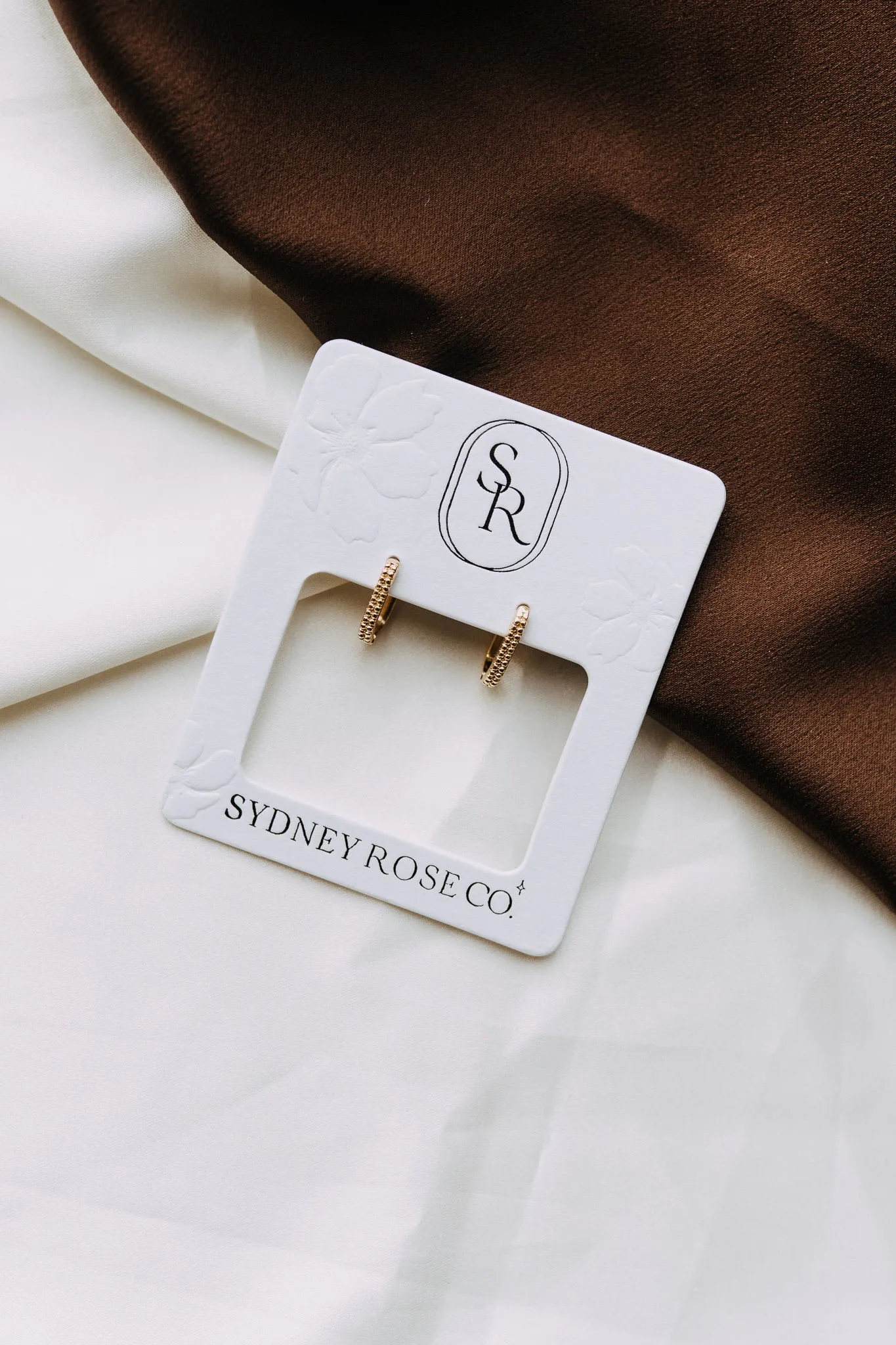 Maeve Rectangle Hoops | 18k Gold Filled Textured Hoops sold by Sydney Rose product image thumbnail 4