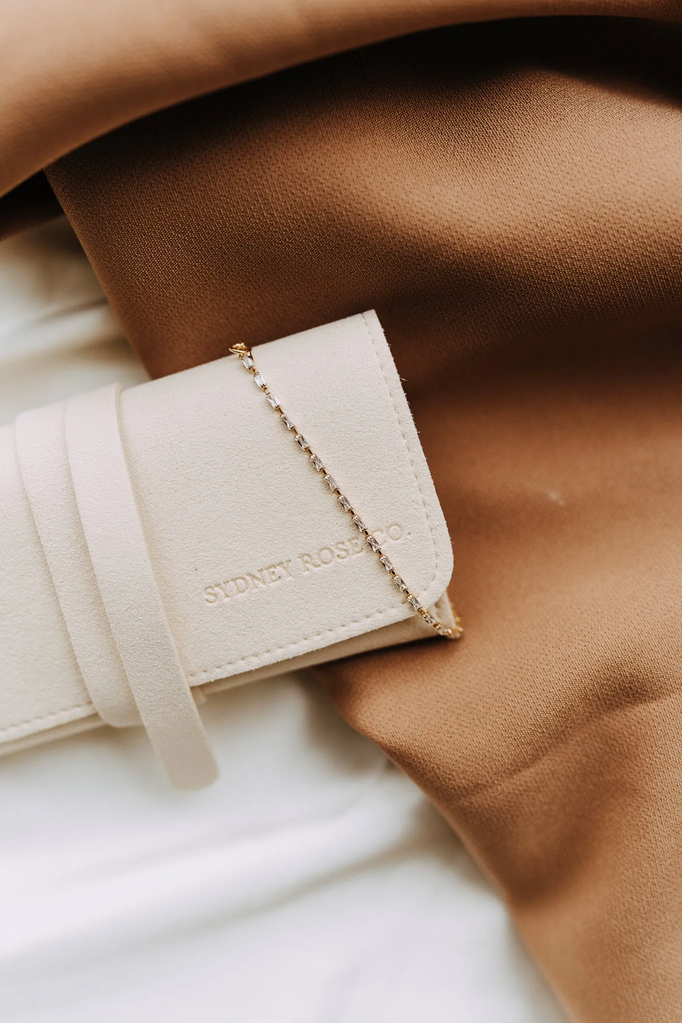 Baguette Tennis Bracelet | 18k Gold Filled Crystal Bracelet sold by Sydney Rose product image thumbnail 4