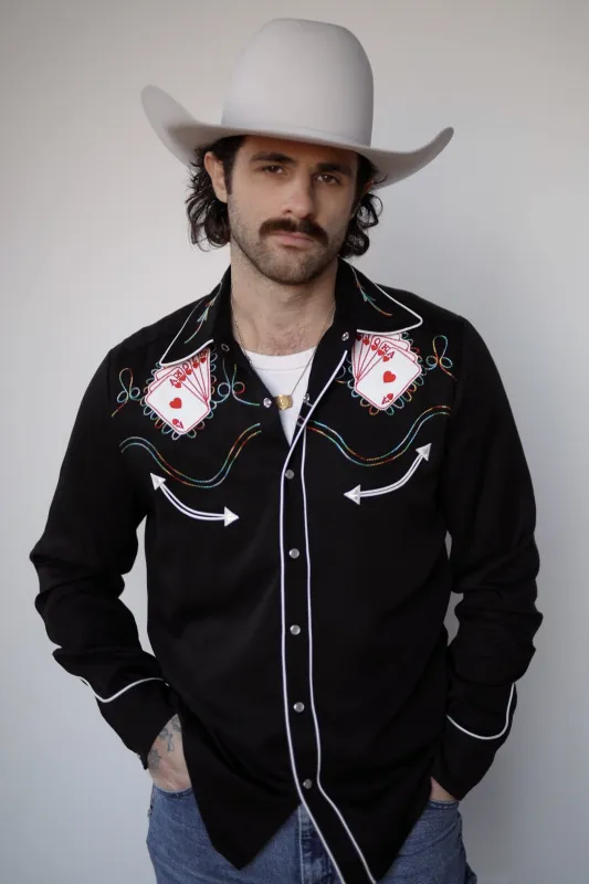 Royal Flush Shirt Black made by H Bar C