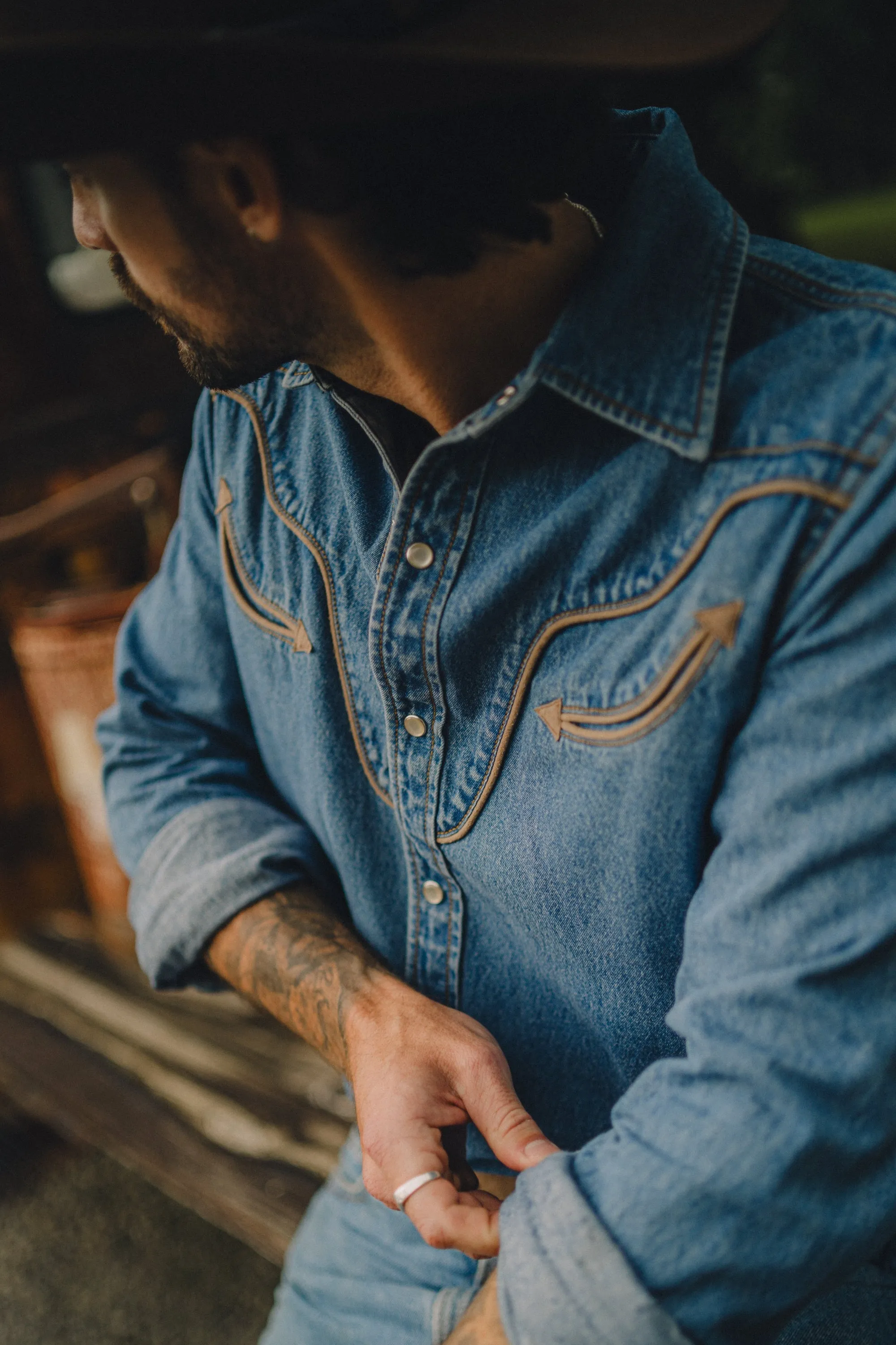 Rustler X H Bar C Denim Mens Shirt sold by H Bar C product image thumbnail 2