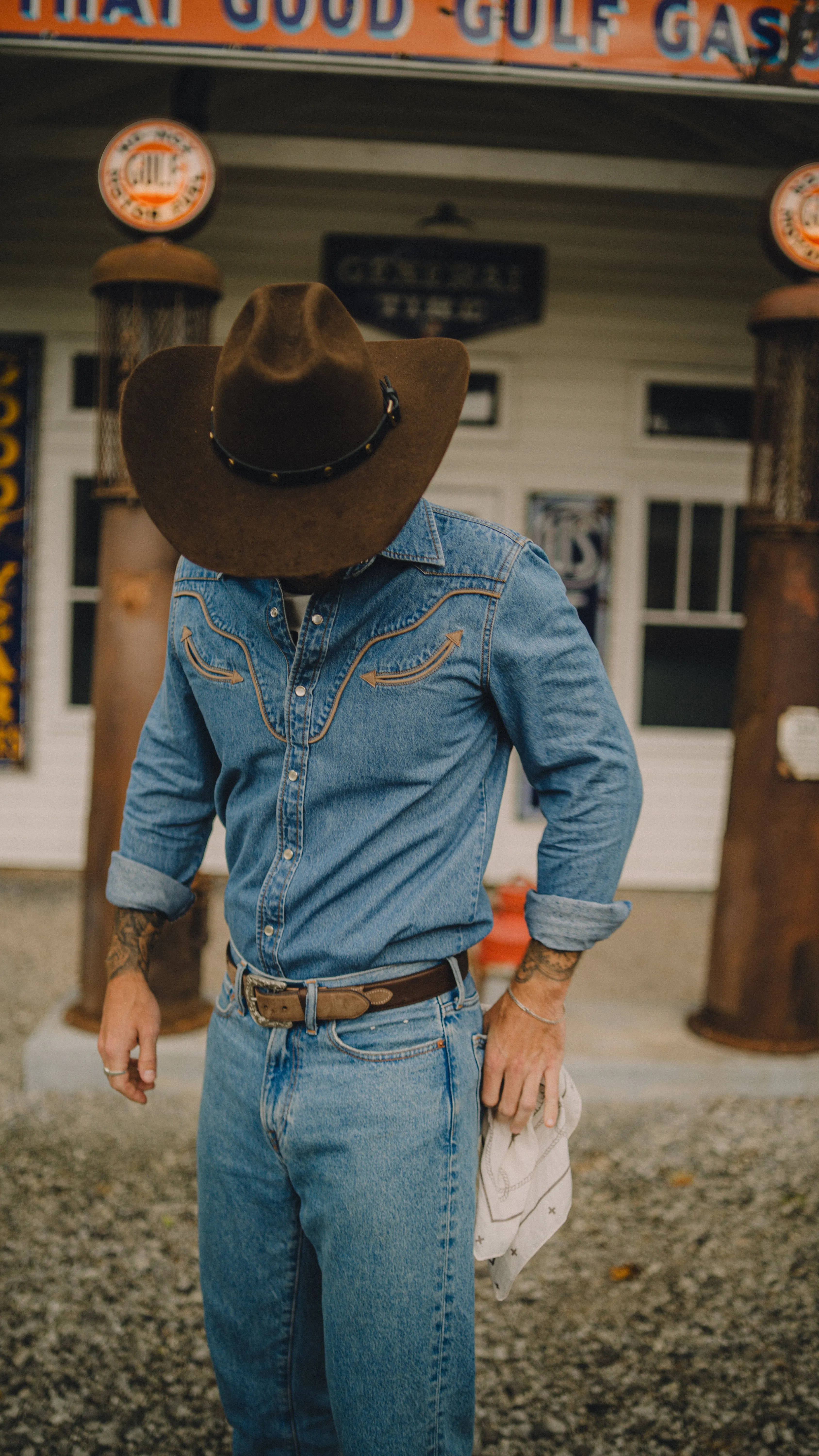 Rustler X H Bar C Denim Mens Shirt sold by H Bar C product image thumbnail 3