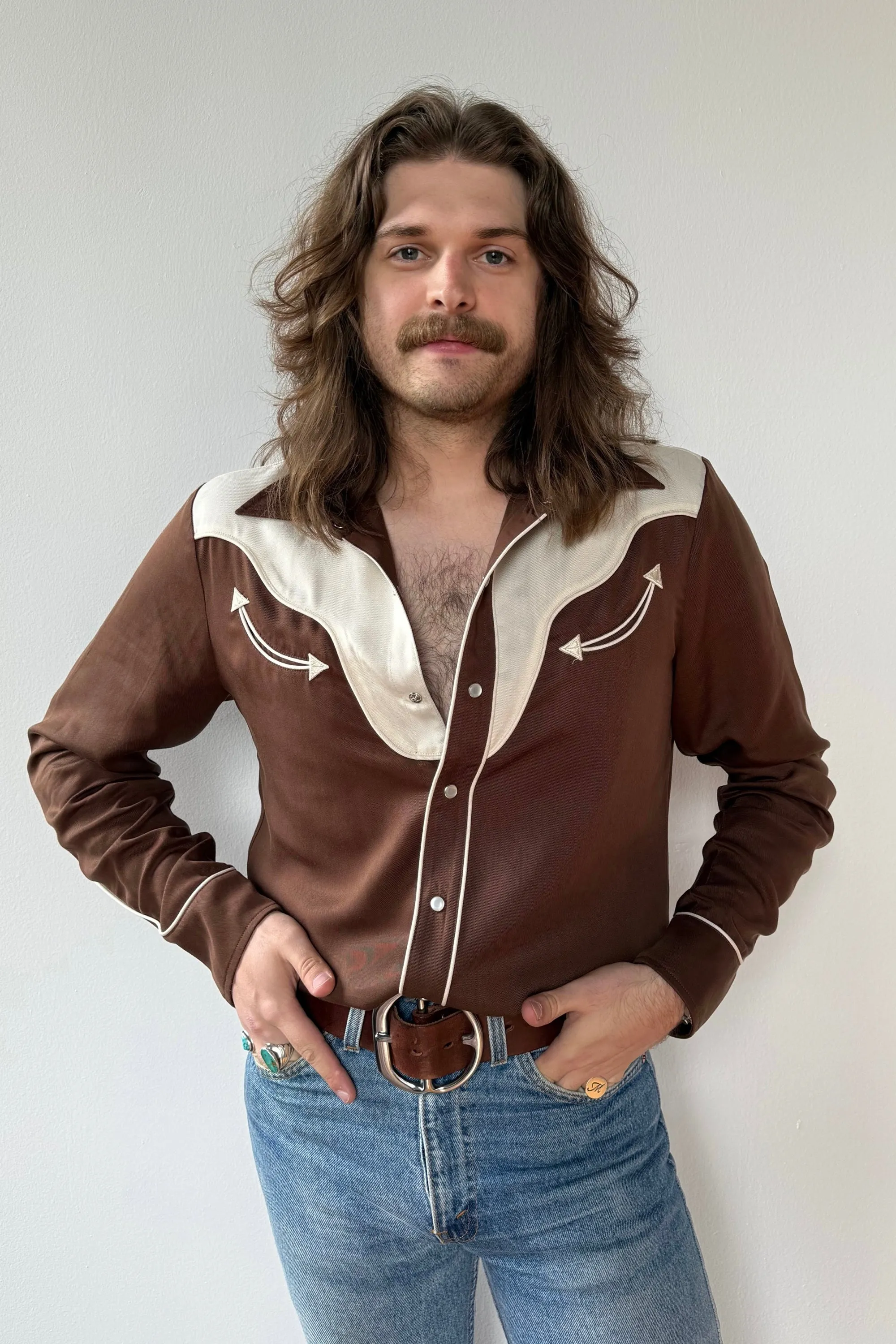 San Juan Men's Shirt Chocolate sold by H Bar C product image thumbnail 5