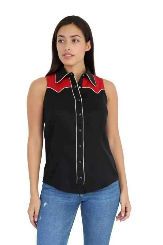 Atlanta Women's Shirt Black and Red made by H Bar C