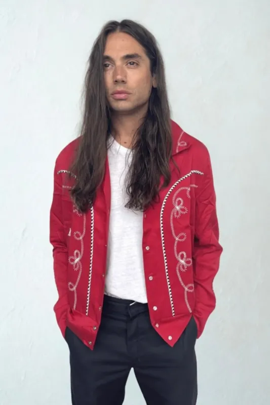 Bolero Men's Jacket Red made by H Bar C