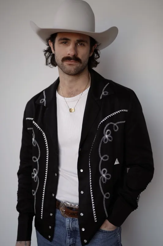 Bolero Men's Jacket Black and White made by H Bar C