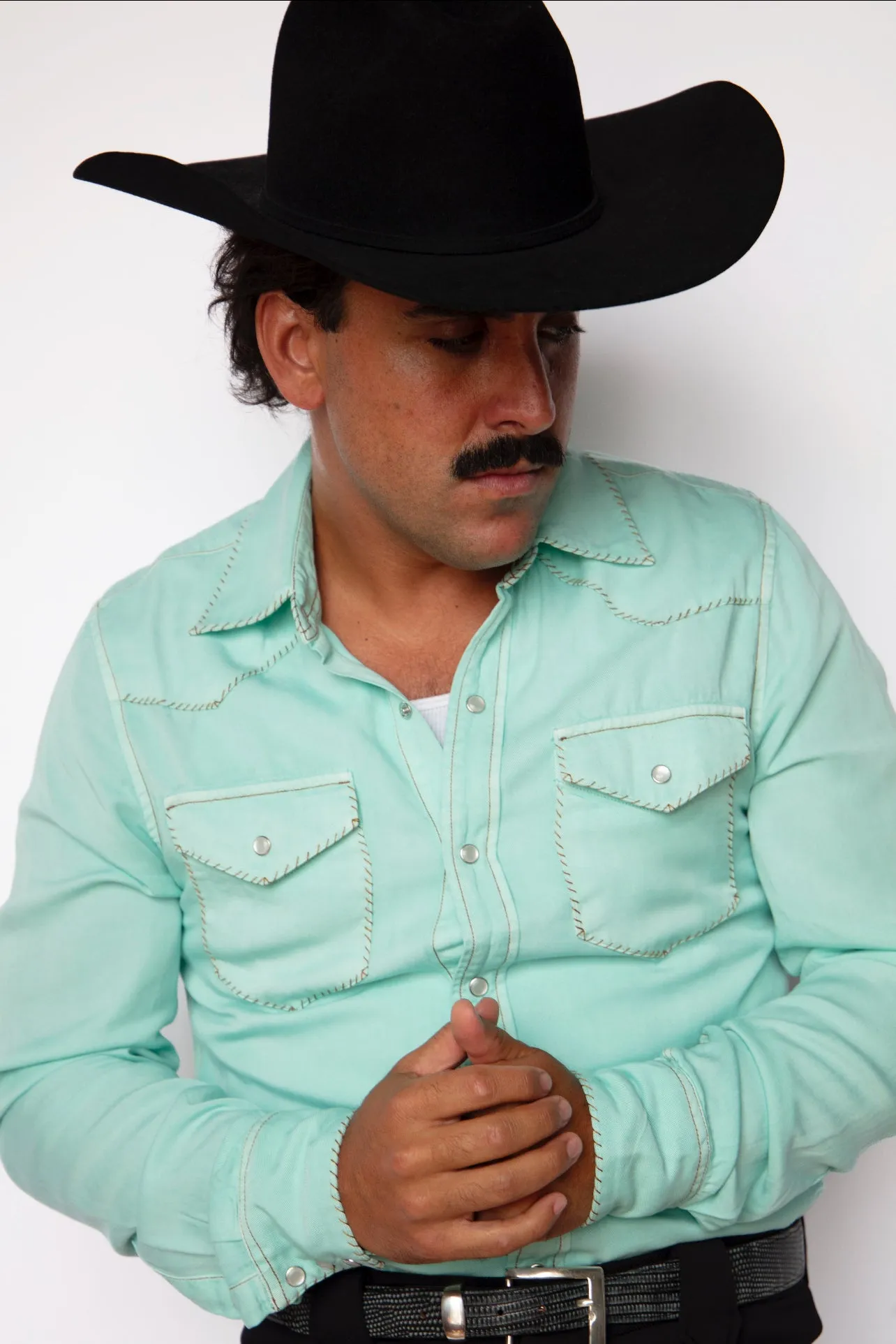 Brooklyn Men's Shirt Turquoise sold by H Bar C product image thumbnail 3