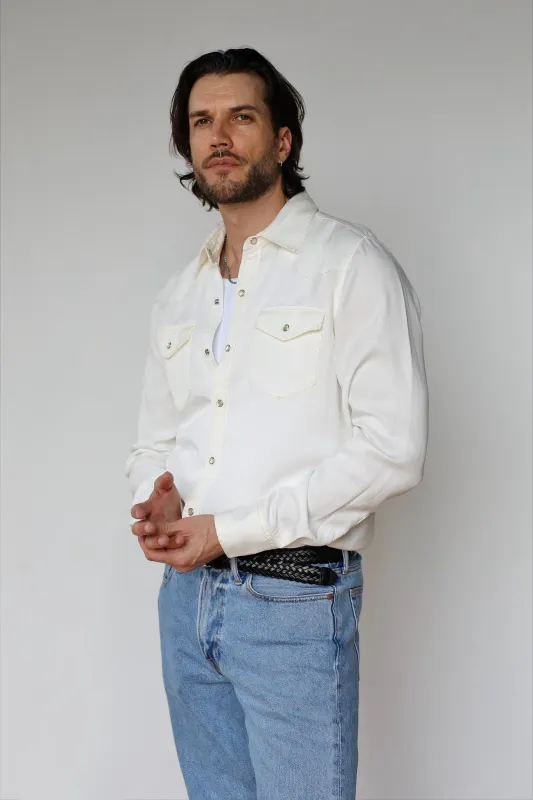 Brooklyn Men's Shirt Off-White made by H Bar C