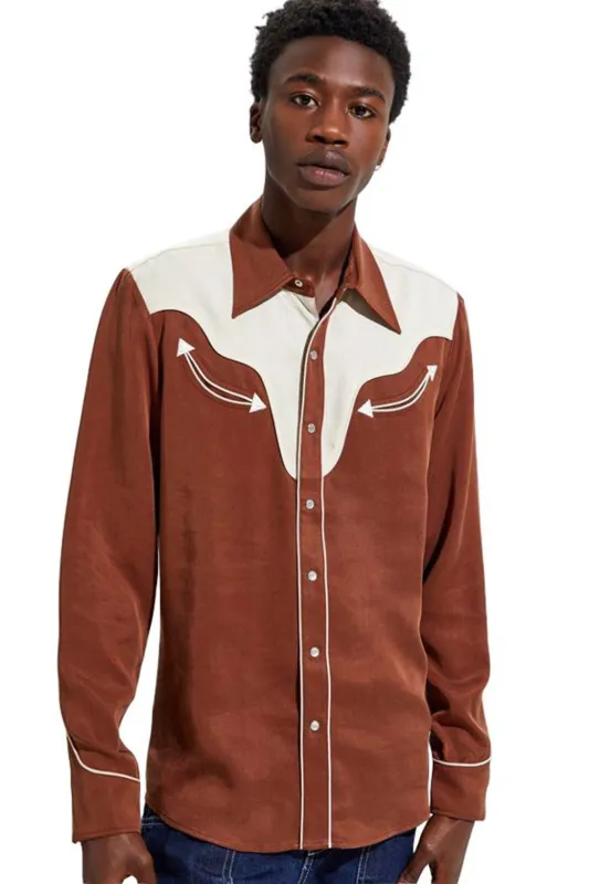 San Juan Men's Shirt Brown made by H Bar C